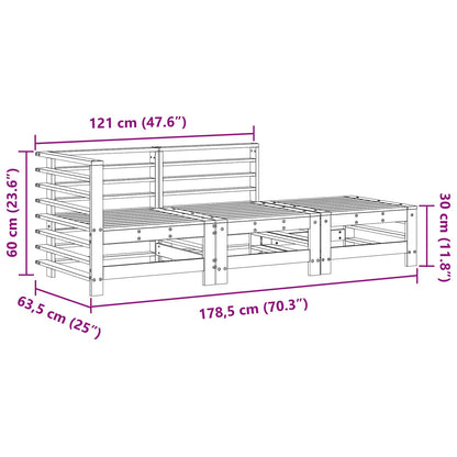 Sectie Sofa Eenheden 3 Stuk Wasbruin Massief grenenhout