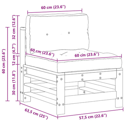Tuin Midden Sofa Massief grenenhout Wasbruin