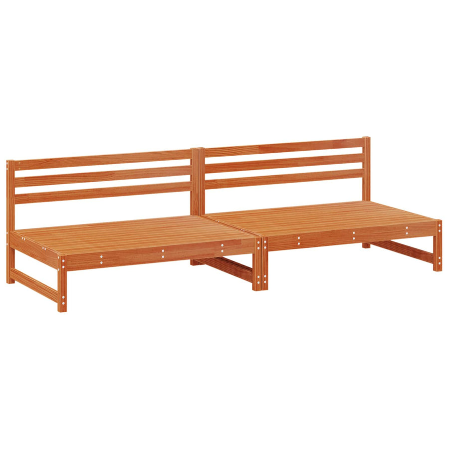 2 Stuk Sectie Sofa Eenheden Massief Vurenhout Waskleur Bruin Was bruin pijnboom Middenbank (2 st)