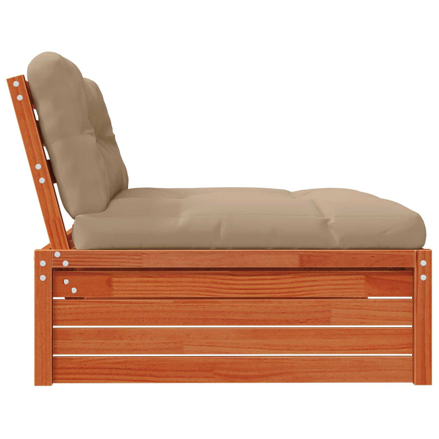 3 Stuk Sectie Sofa Eenheden Massief Vurenhout Waskleur Bruin Was bruin pijnboom