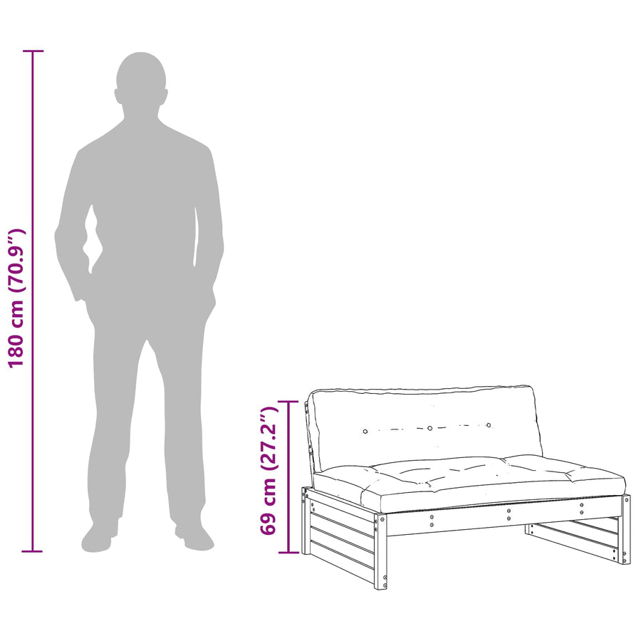 3 Stuk Sectie Sofa Eenheden Massief Vurenhout Waskleur Bruin Was bruin pijnboom