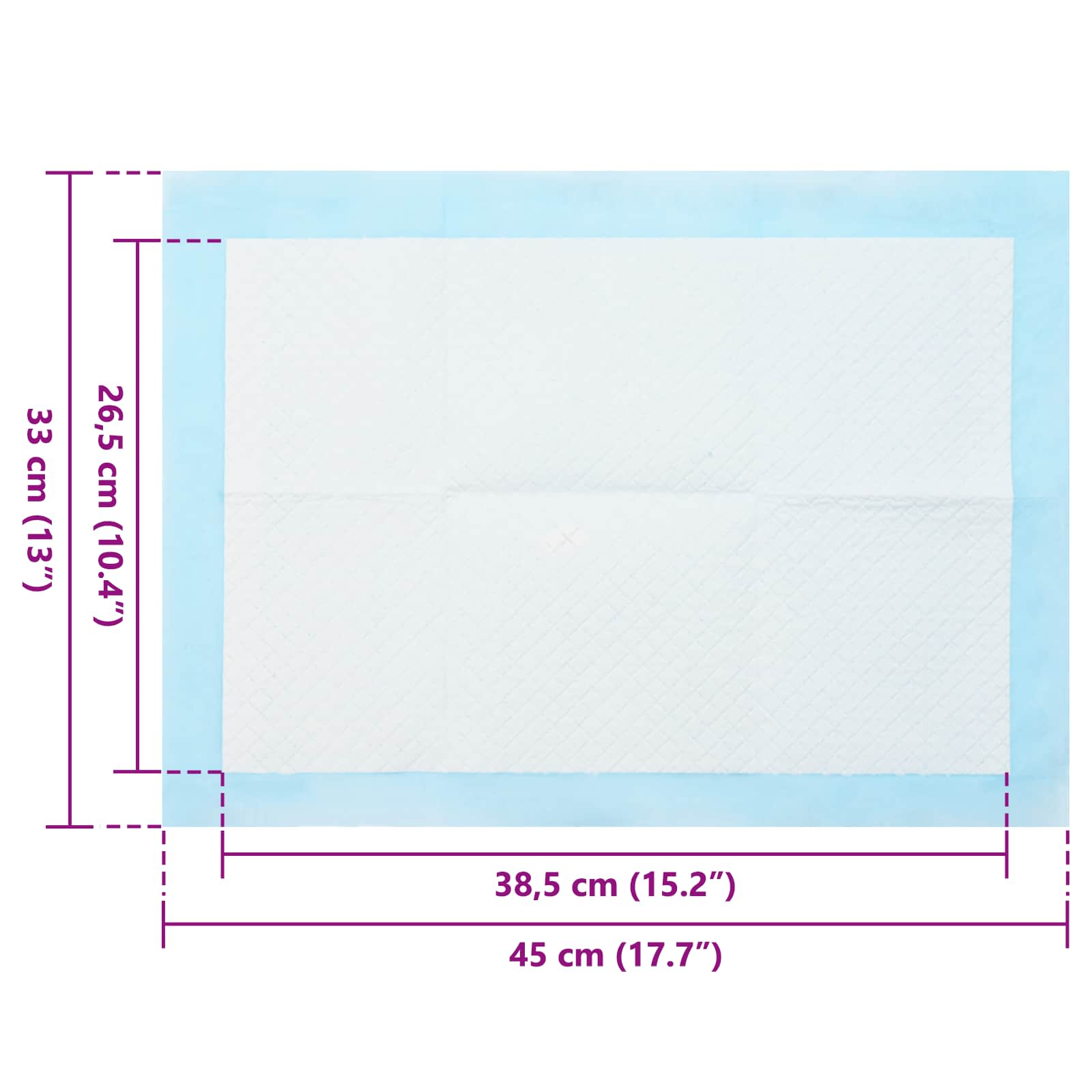 Trainingspad voor Huisdieren 50 pcs Blauw en Wit 45 x 33 cm