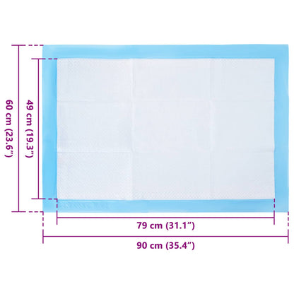 Trainingspad voor Huisdieren 50 pcs Blauw en Wit 60 x 60 cm