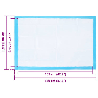 Trainingspad voor Huisdieren 100 pcs Blauw en Wit 120 x 80 cm