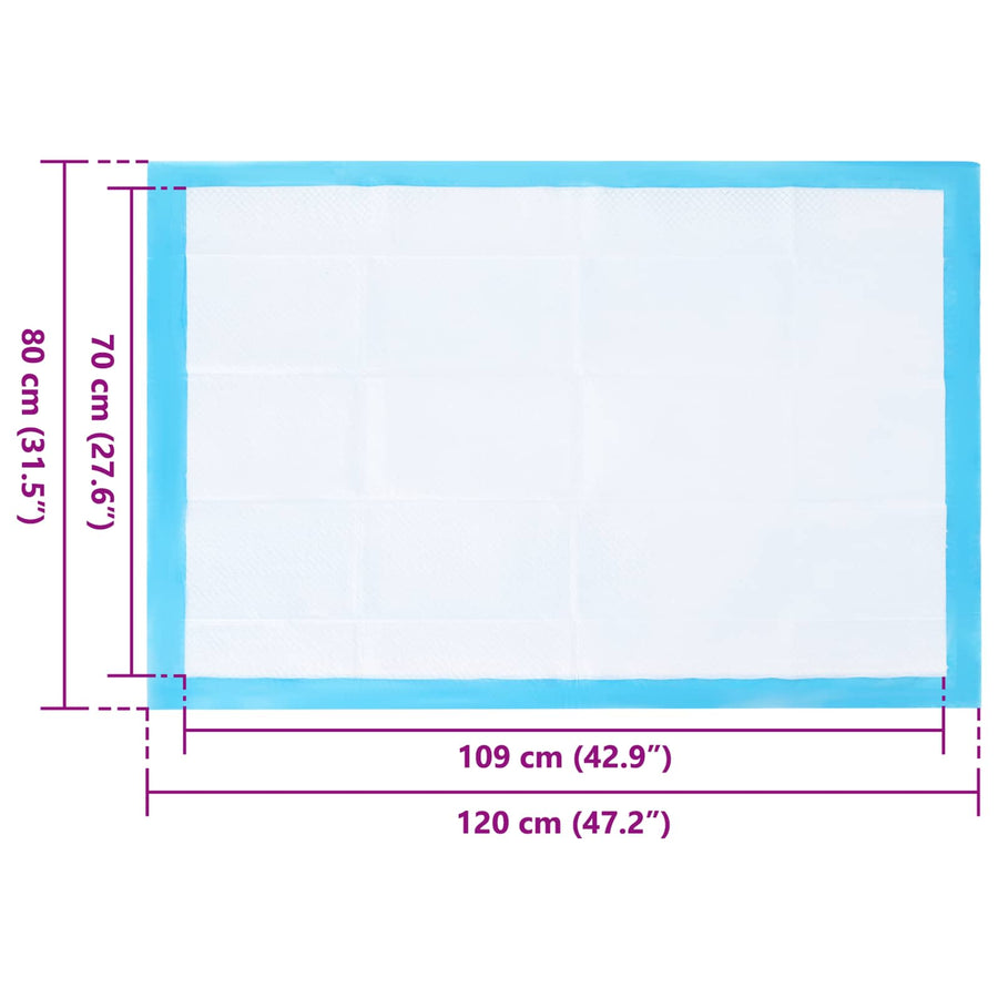 Trainingspad voor Huisdieren 200 pcs Blauw en Wit 120 x 80 cm