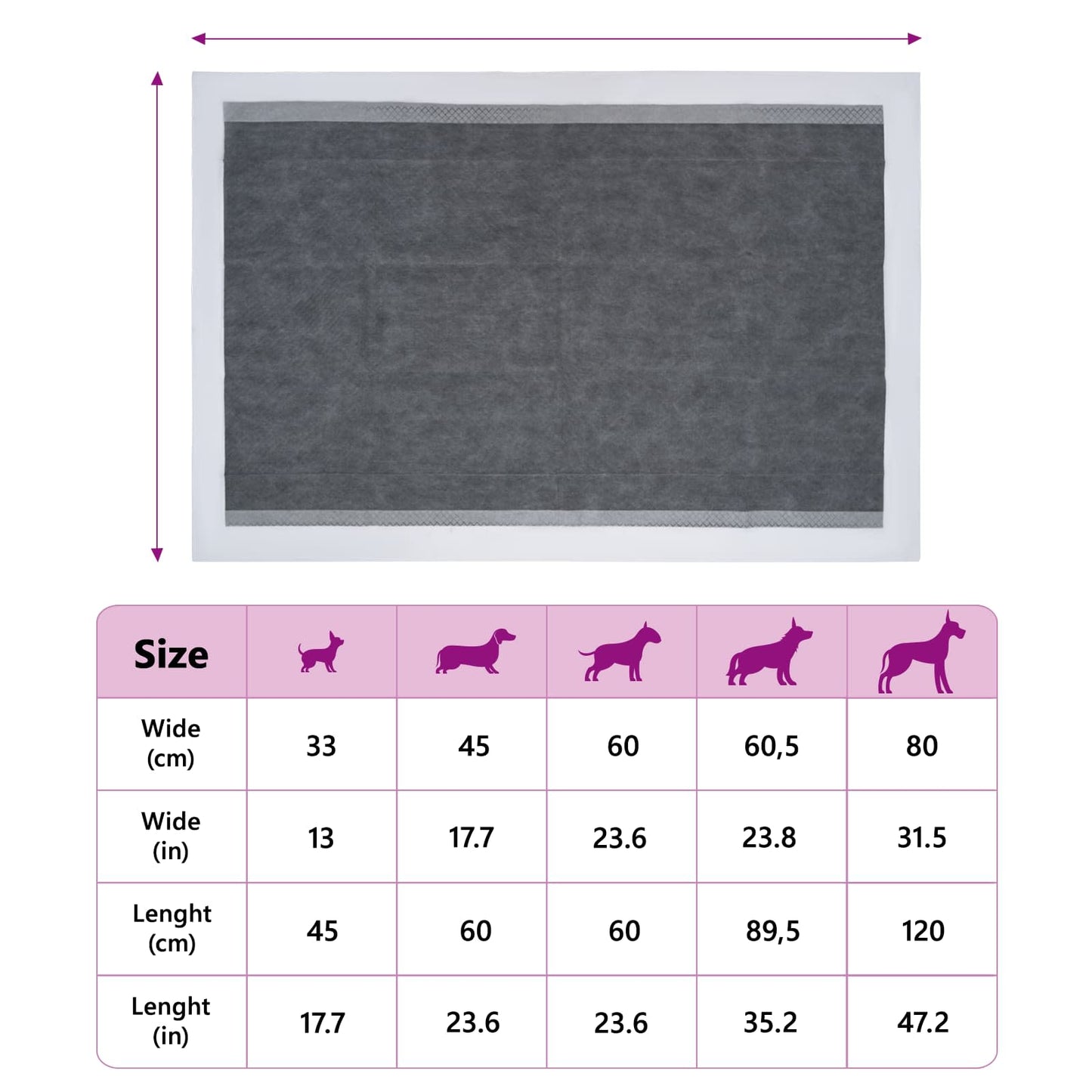 Trainingspad voor Huisdieren Effen 50 pcs 45 x 33 cm