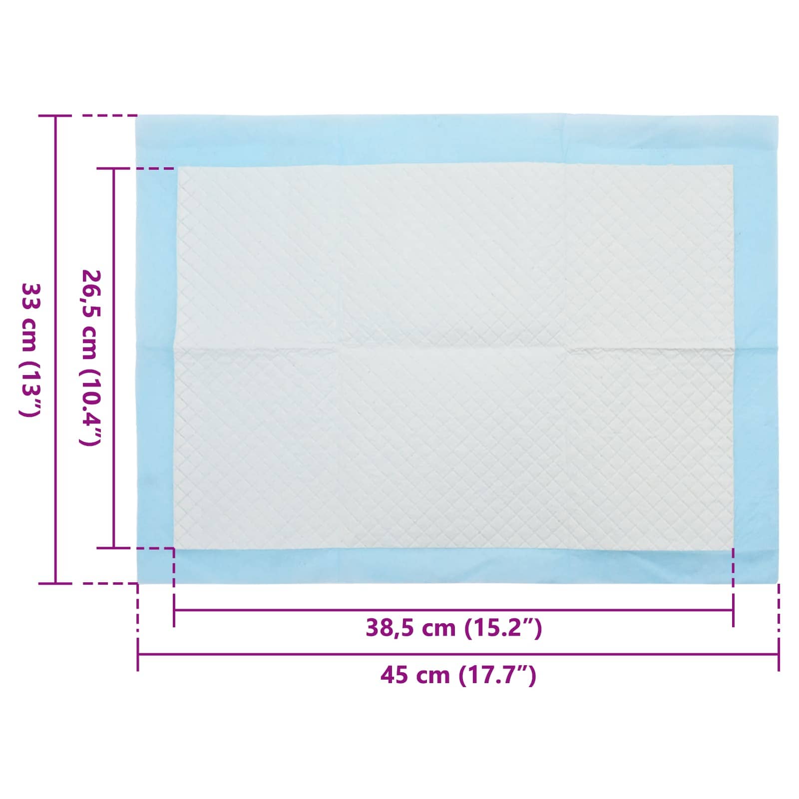Trainingspad voor Huisdieren Effen 50 pcs 45 x 33 cm