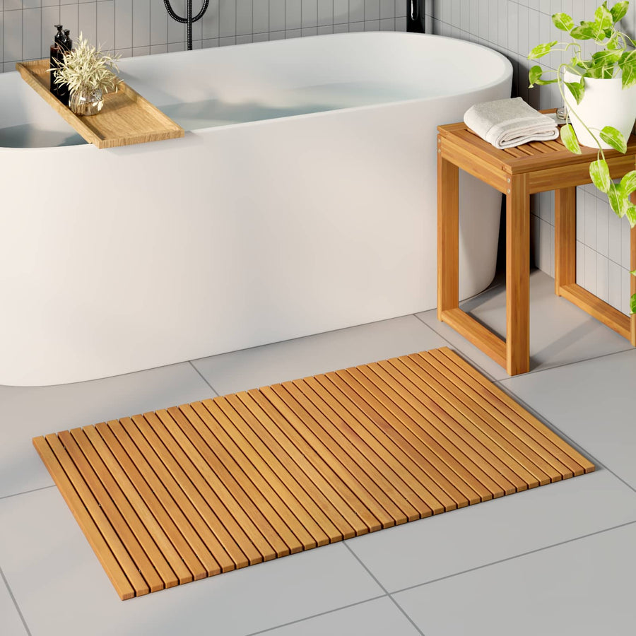 Badmat Effen Bruin 100 x 60 cm Hout