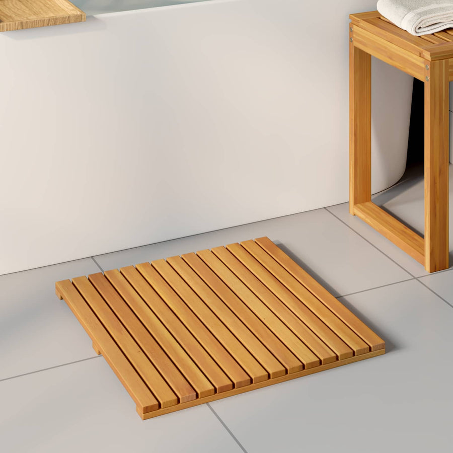 Badmat Effen Bruin 50 x 50 cm Hout