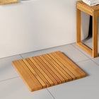 Bath Mat Solid Brown 59 x 40 cm Wood