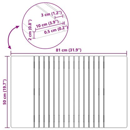 Badmat Effen Bruin 59 x 40 cm Hout
