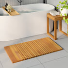 Bath Mat Plain Brown 100 x 55 cm Wood