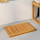Bath Mat Solid Brown 60 x 40 cm Wood