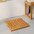 Bath Mat Solid Brown 50 x 50 cm Wood