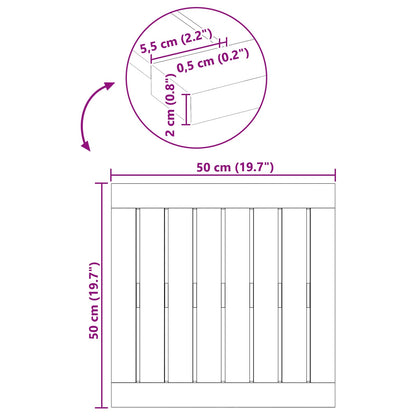Badmat Effen Bruin 50 x 50 cm Hout