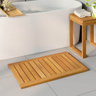 Bath Mat Solid Brown 80 x 50 cm Wood