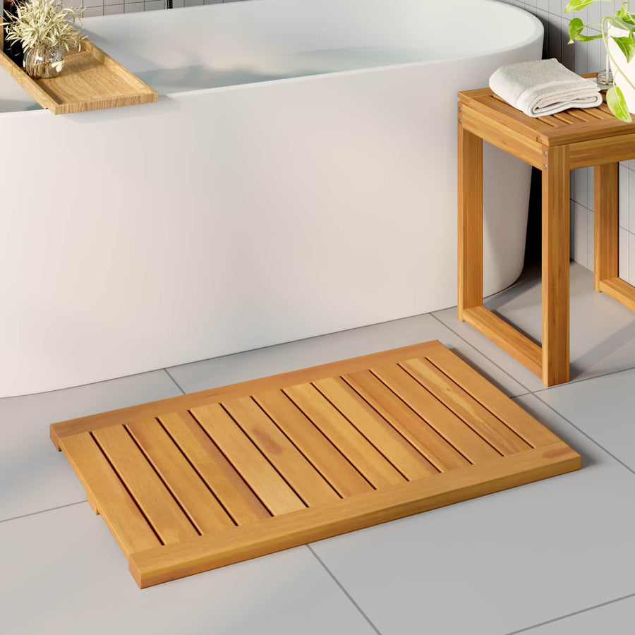 Badmat Effen Bruin 80 x 50 cm Hout
