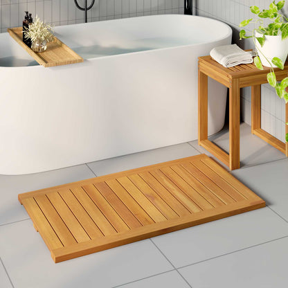 Badmat Effen Bruin 100 x 55 cm Hout