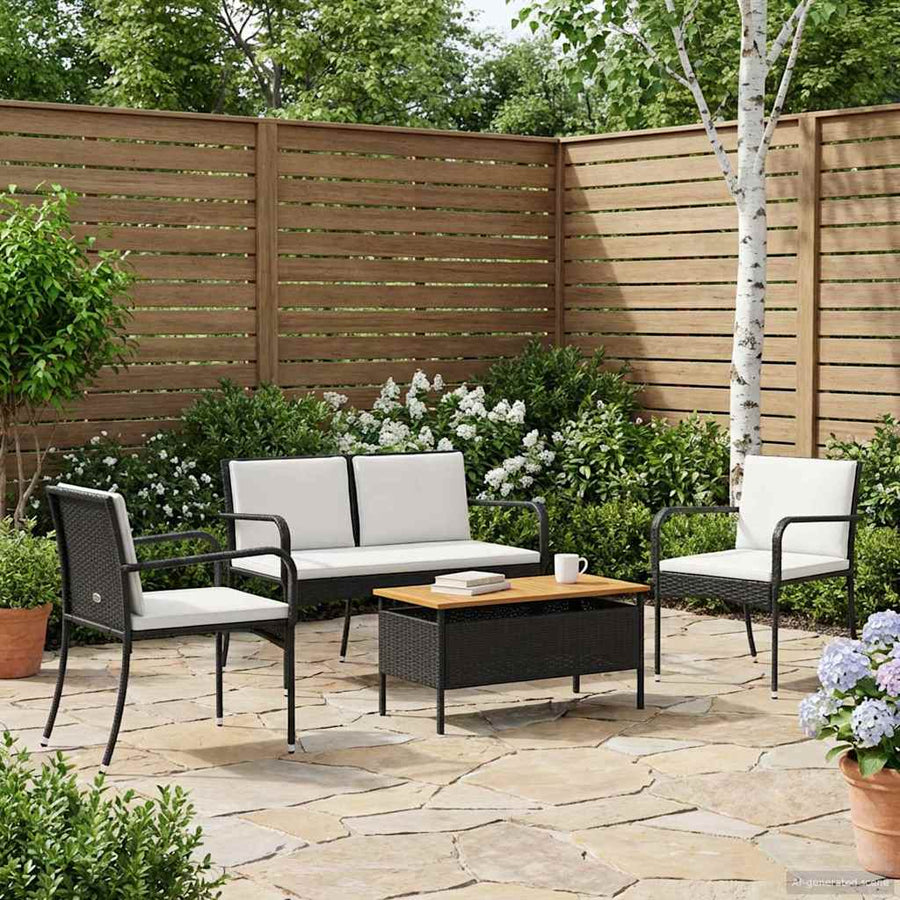 Tuin set met kussen staal