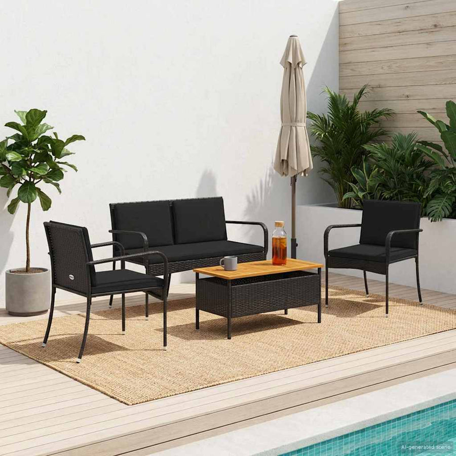 Tuin set met kussen staal