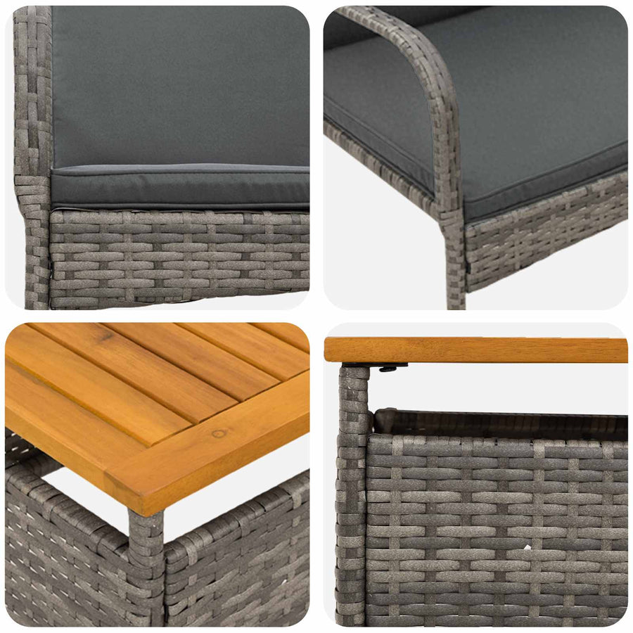 Tuin set met kussen staal