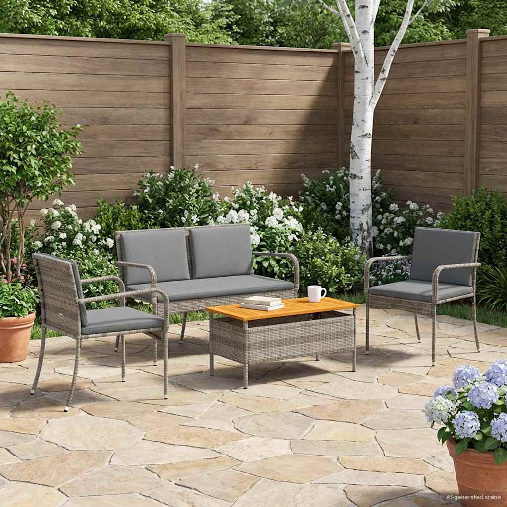 Tuin set met kussen staal