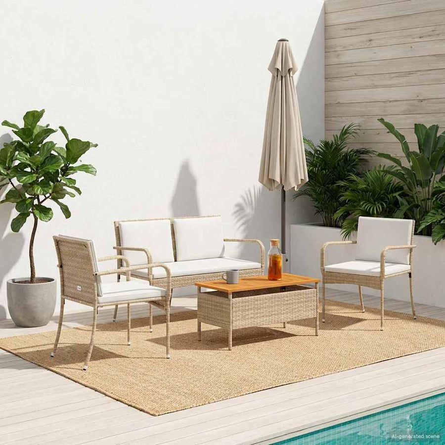 Tuin set met kussen staal