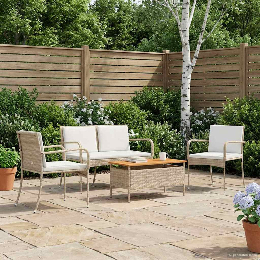Tuin set met kussen staal