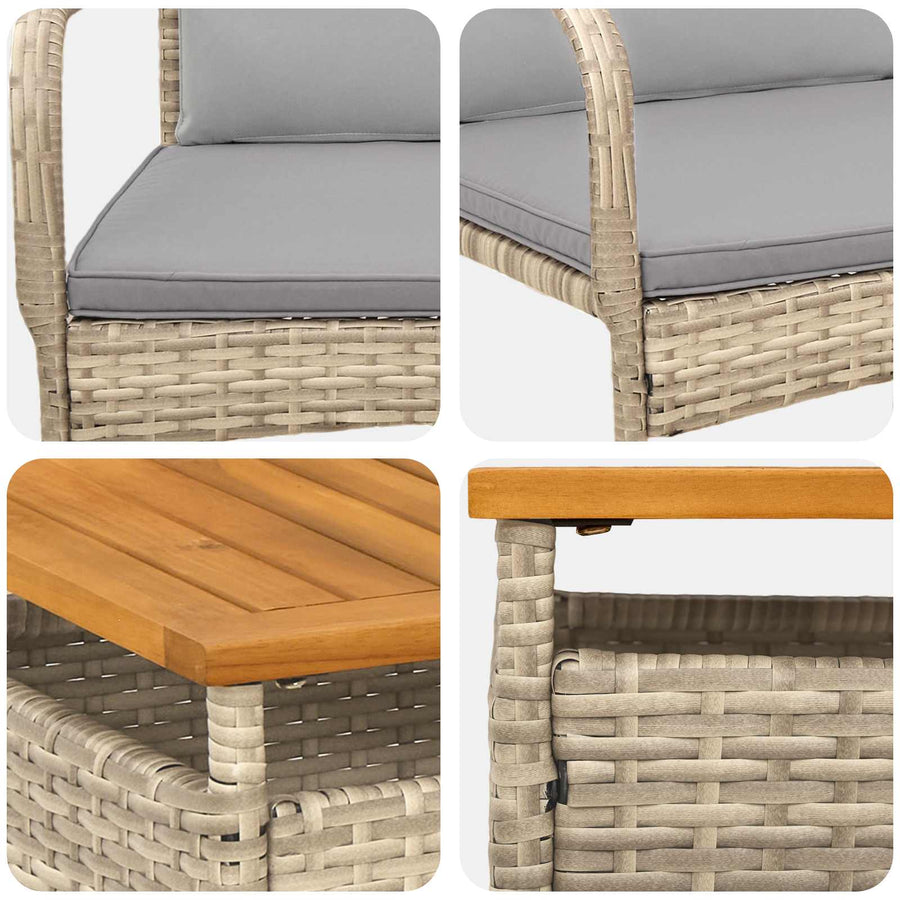 Tuin set met kussen staal