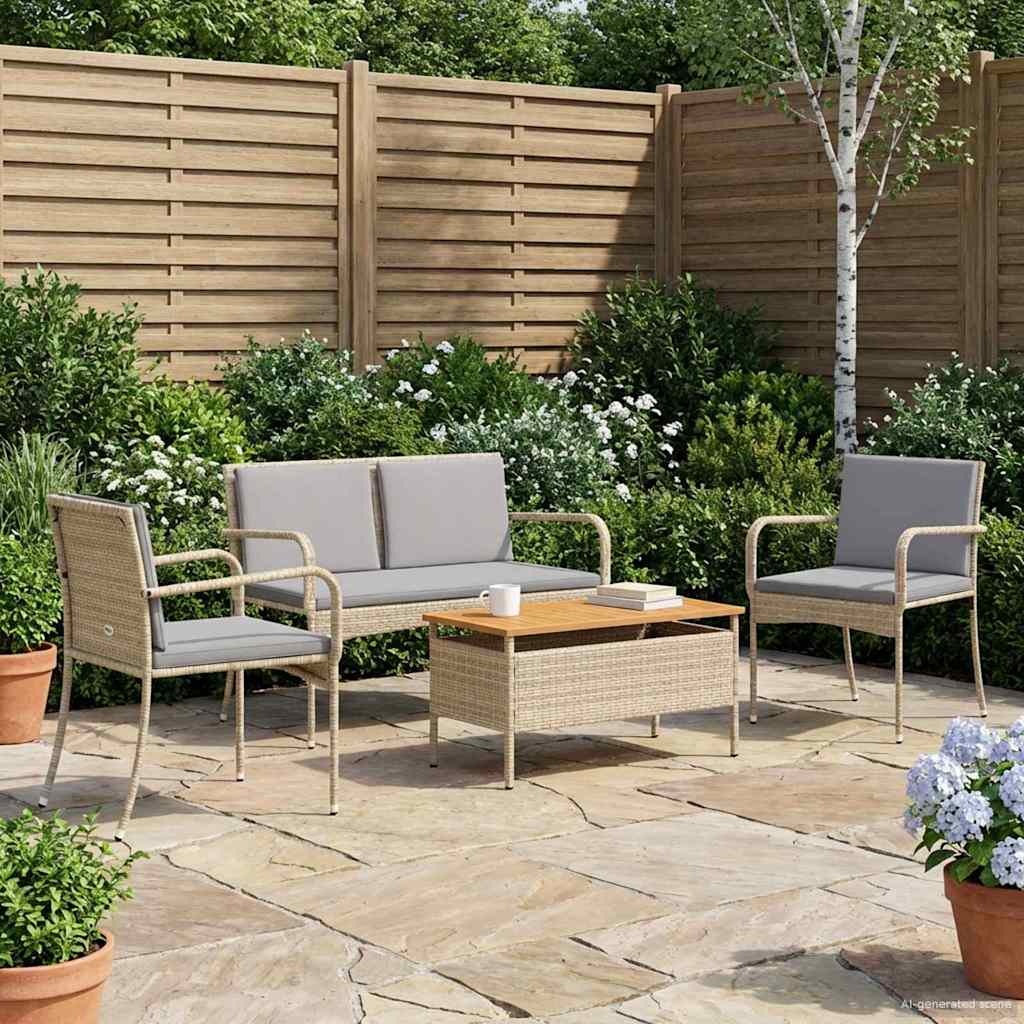 Tuin set met kussen staal