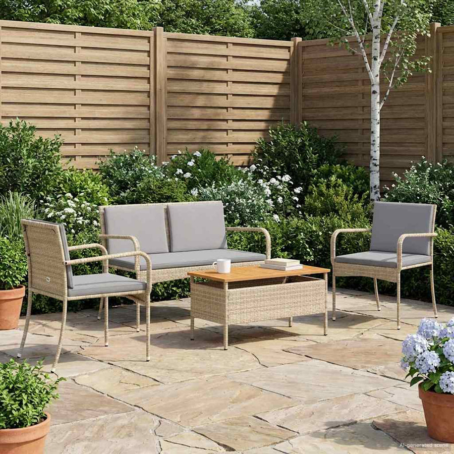 Tuin set met kussen staal