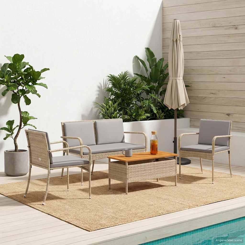 Tuin set met kussen staal