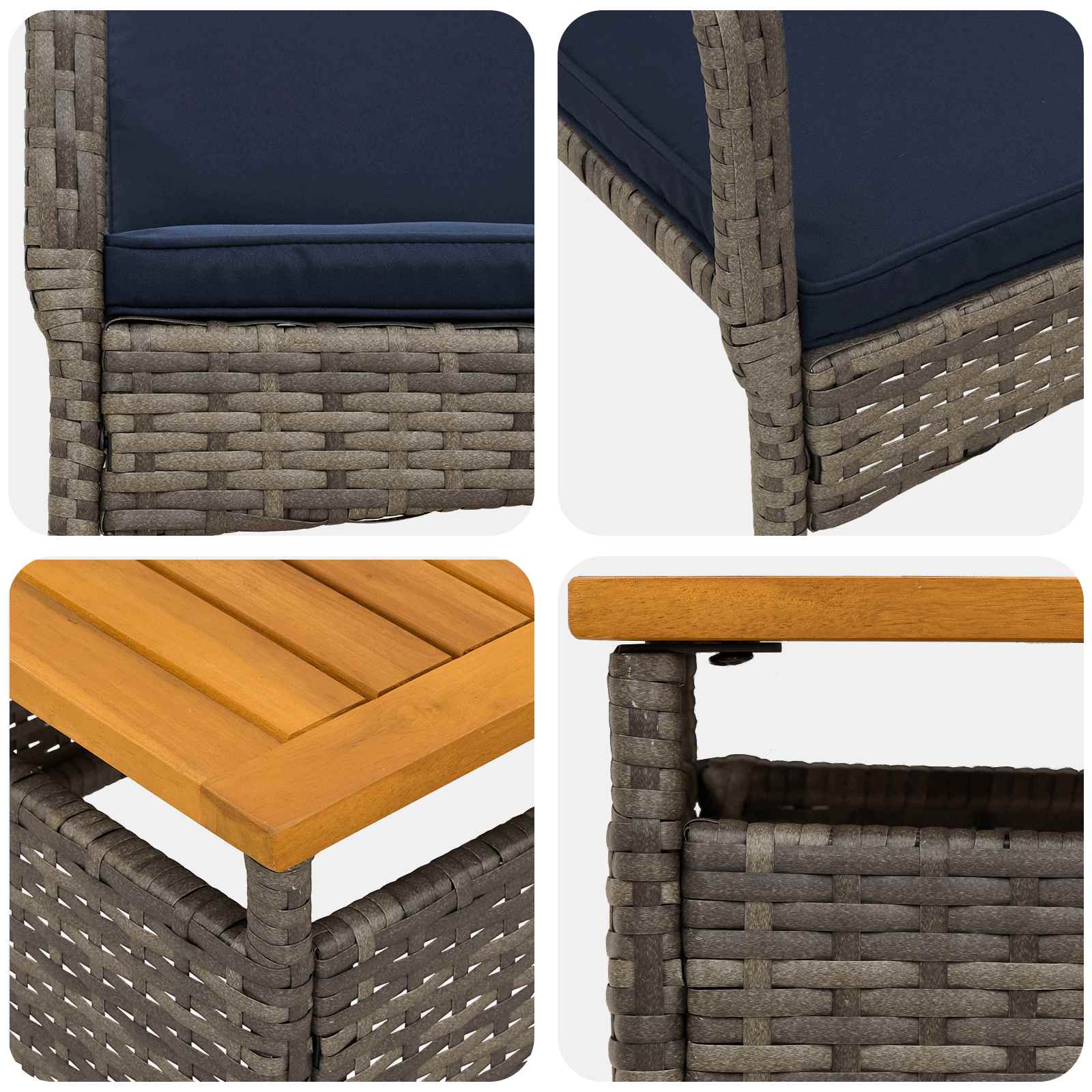 Tuin set met kussen staal