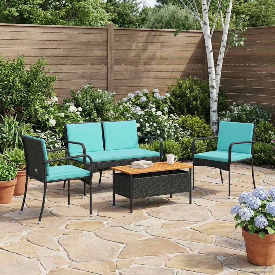 Tuin set met kussen staal