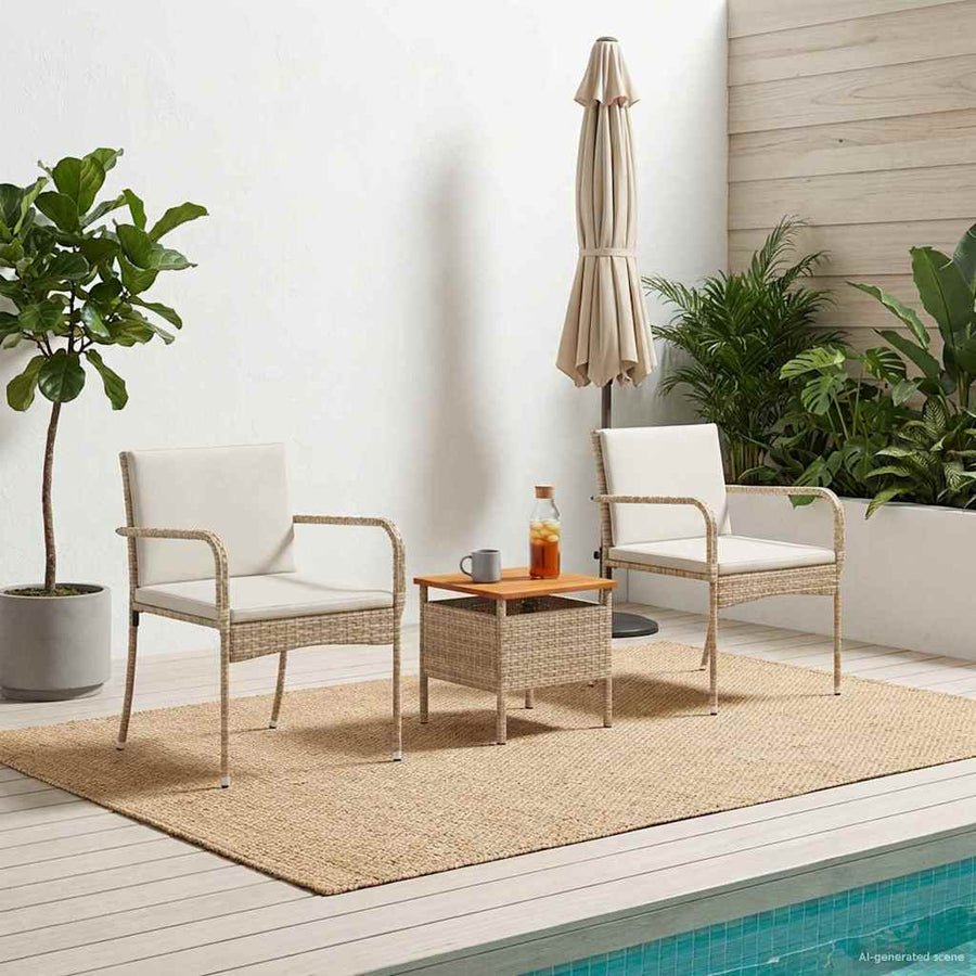 Tuin set met kussen staal