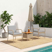 Tuinset polyrotan staal acaciahout met kussens