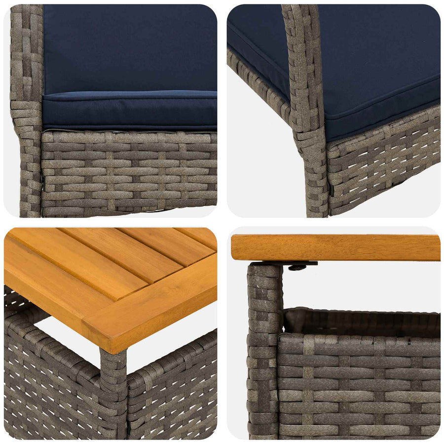 Tuin set met kussen staal