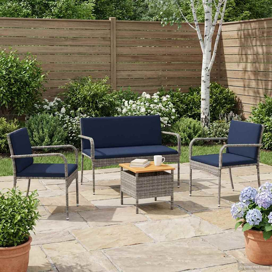 Tuin set met kussen staal