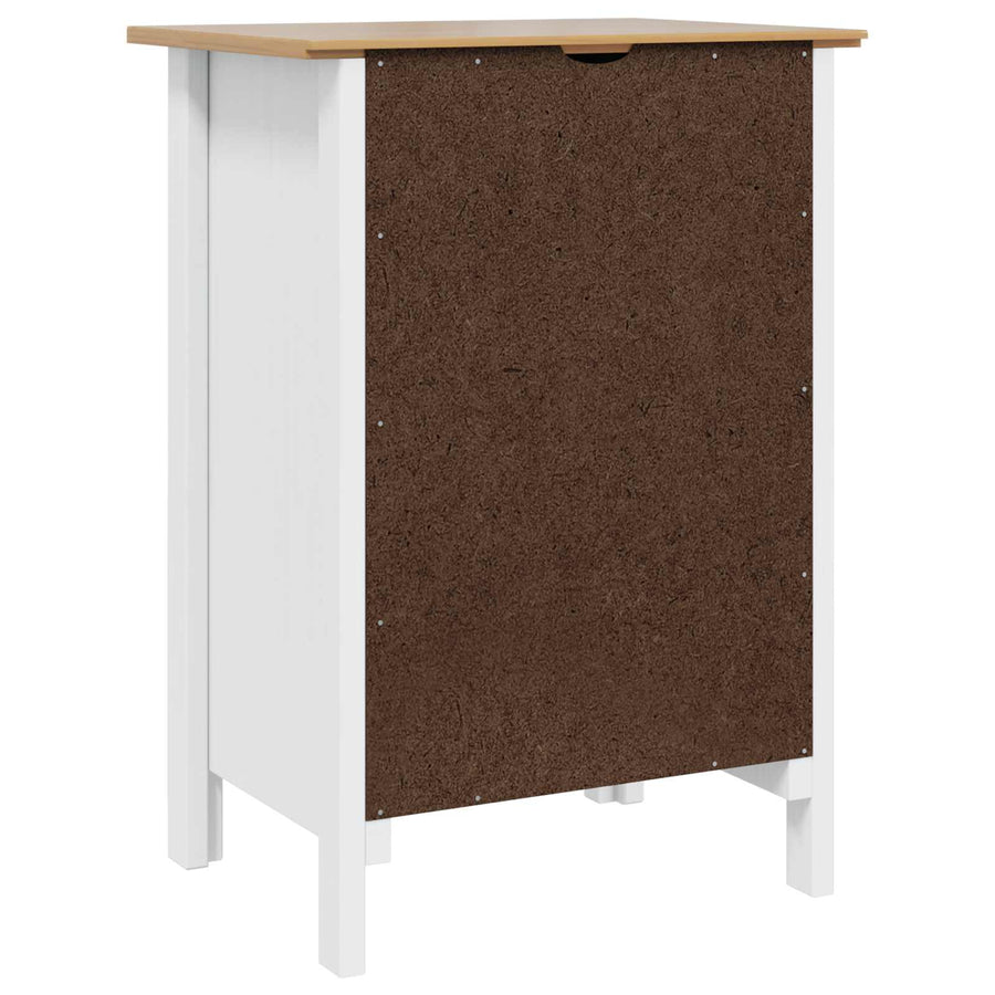 Nachtkastje met lade Wit en honingbruin 46 x 35 x 65 cm