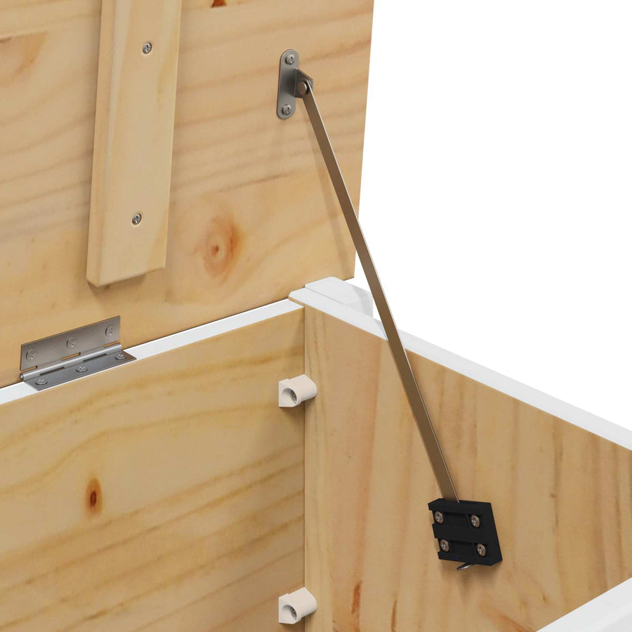 Opbergbox Wit en honingbruin 90 x 40 x 45 cm Massief Vurenhout