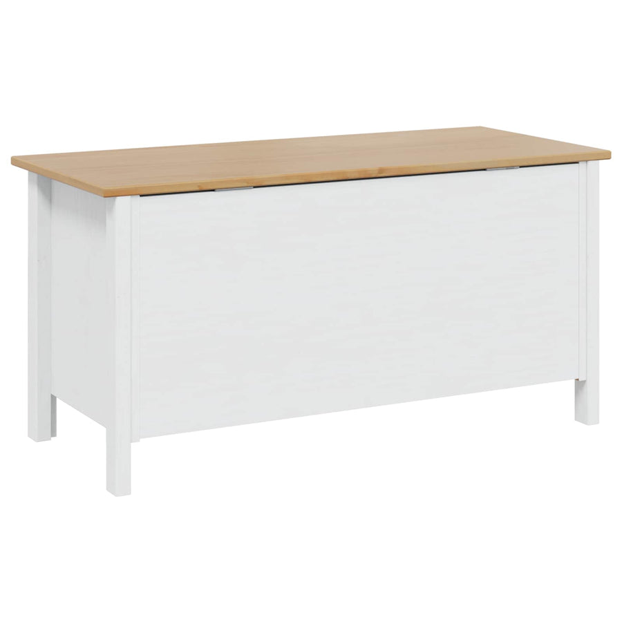 Opbergbox Wit en honingbruin 90 x 40 x 45 cm Massief Vurenhout