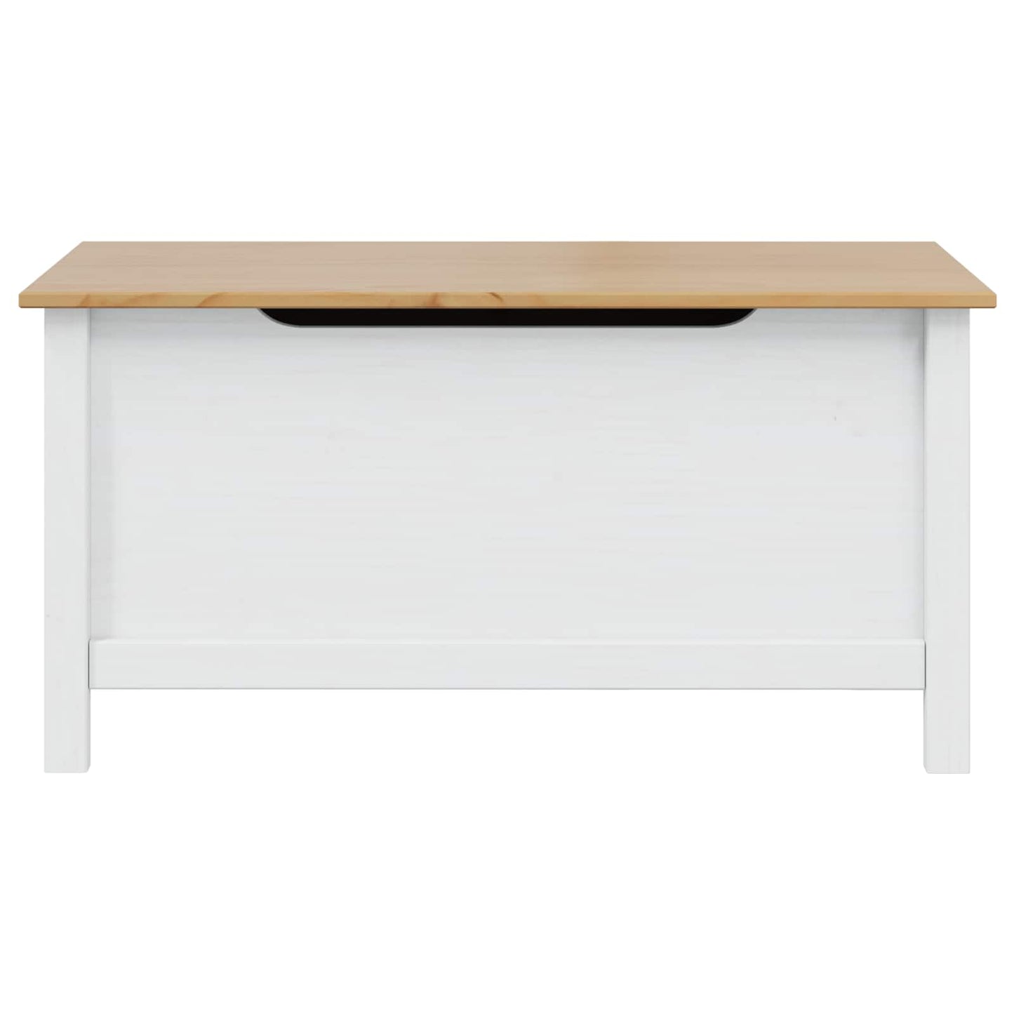 Opbergbox Wit en honingbruin 90 x 40 x 45 cm Massief Vurenhout