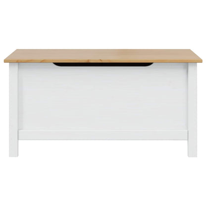 Opbergbox Wit en honingbruin 90 x 40 x 45 cm Massief Vurenhout