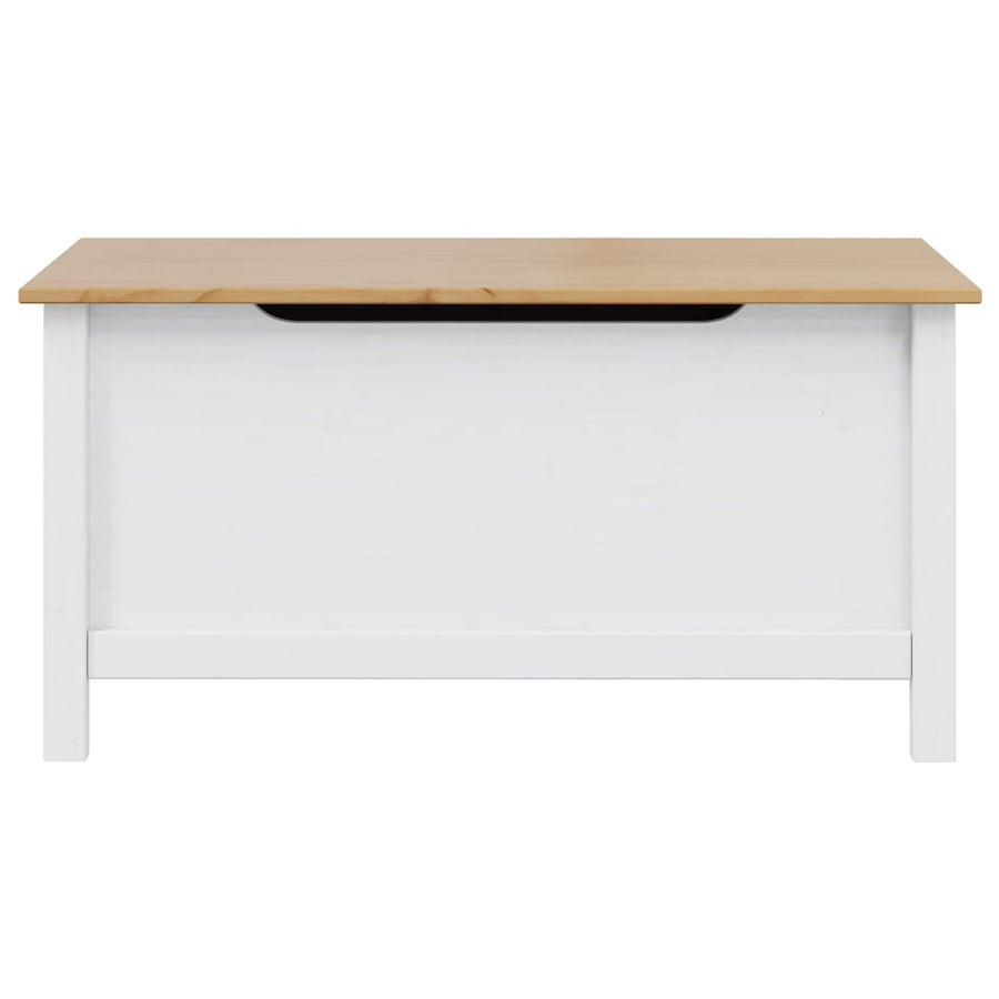 Opbergbox Wit en honingbruin 90 x 40 x 45 cm Massief Vurenhout