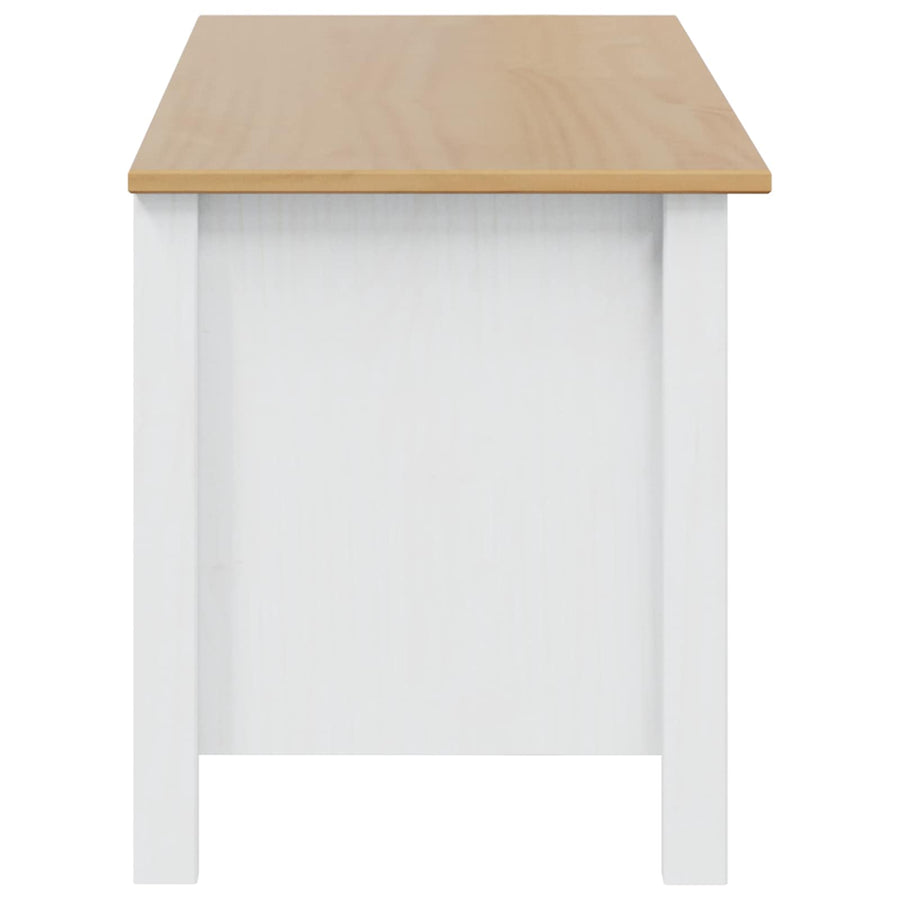 Opbergbox Wit en honingbruin 90 x 40 x 45 cm Massief Vurenhout