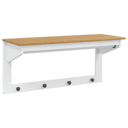 Kapstok Wit en honingbruin 90 x 35 x 41.5 cm Massief Vurenhout
