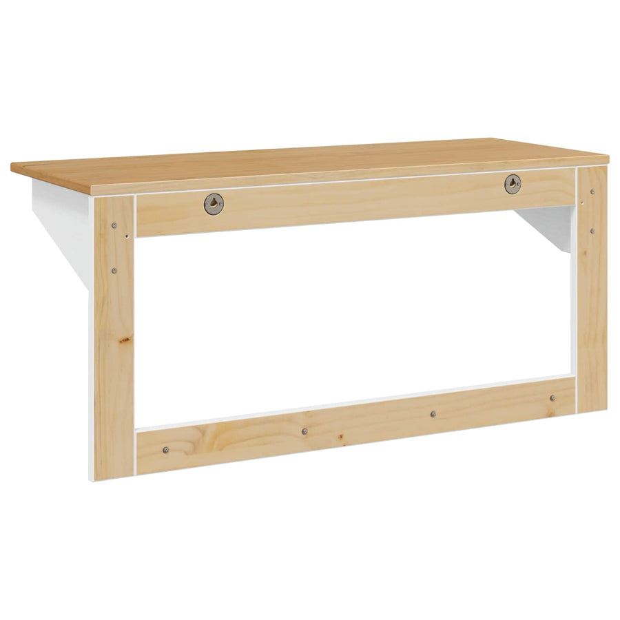 Kapstok Wit en honingbruin 90 x 35 x 41.5 cm Massief Vurenhout