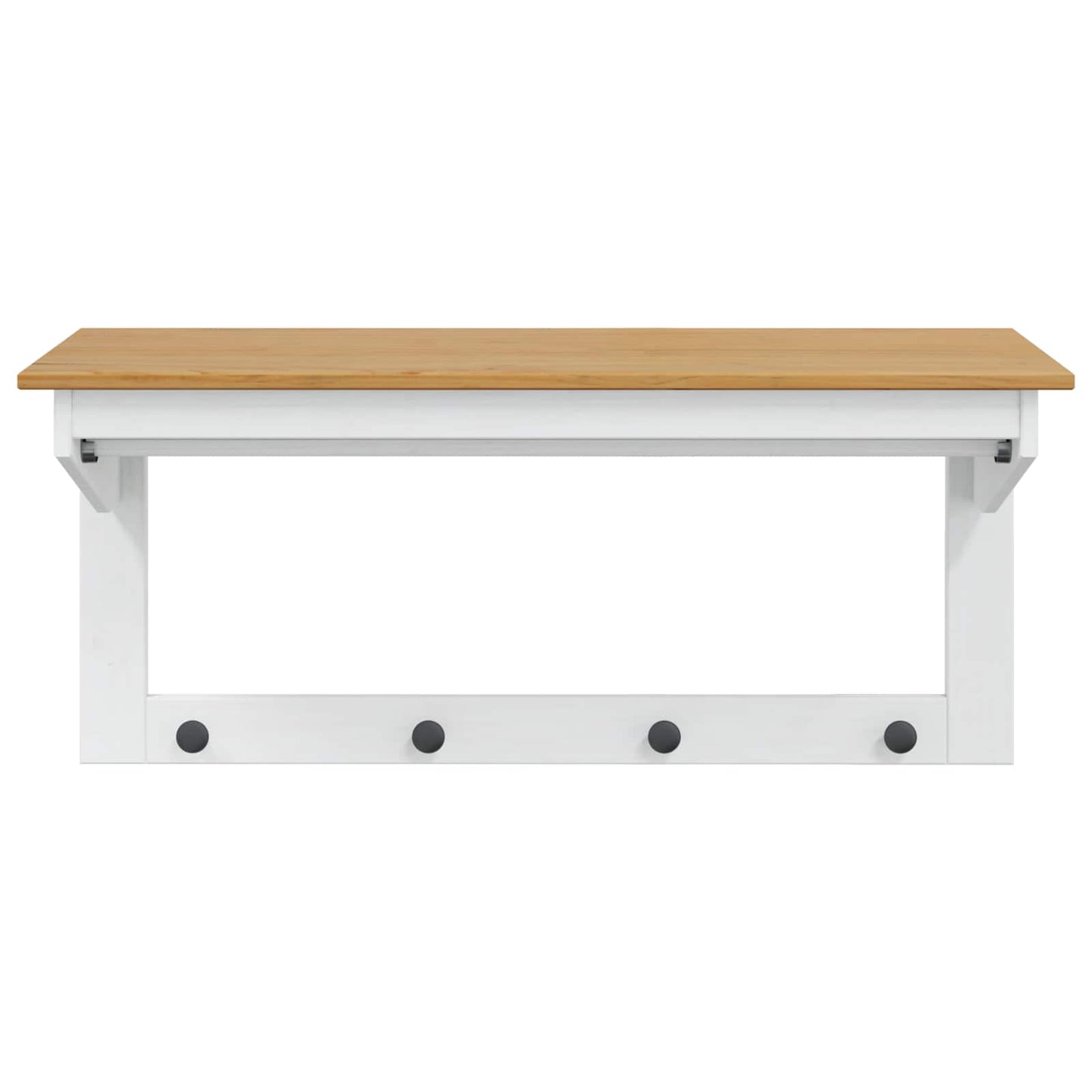Kapstok Wit en honingbruin 90 x 35 x 41.5 cm Massief Vurenhout