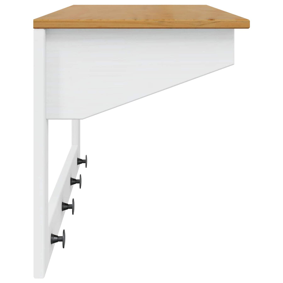 Kapstok Wit en honingbruin 90 x 35 x 41.5 cm Massief Vurenhout