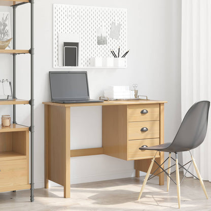 Bureau met lades Honingbruin 100 x 45 x 74 cm Massief Vurenhout